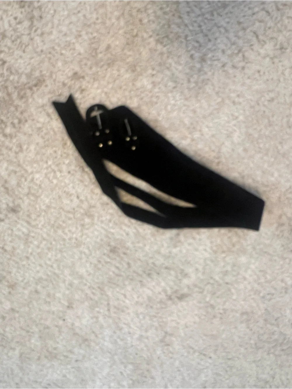 Free People Black Cutout Gloves with Gold Stud Details